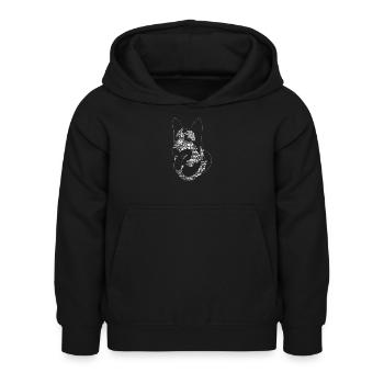 Berger Allemand Mot Art Cadeau - Sweat à capuche Enfant - noir - Devant - AI Model Kid Female (0cm)