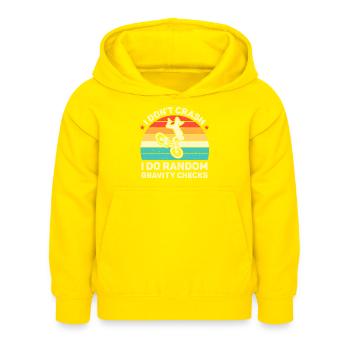 Mountainbiken Ich stürze nicht - Kinder Hoodie - Gelb - Vorne - AI Model Kid Female (0cm)