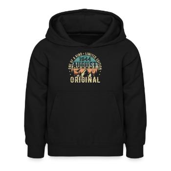 Août 1944 - Né en Août 1944 - Anniversaire - Sweat à capuche Enfant - noir - Devant - AI Model Kid Female (0cm)