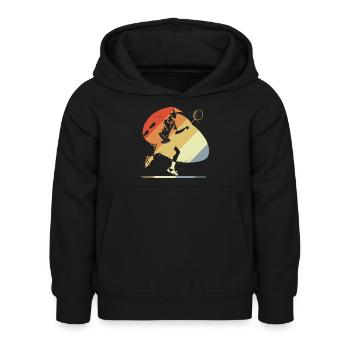 Vintage Badminton - Sweat à capuche Enfant - noir - Devant - AI Model Kid Female (0cm)