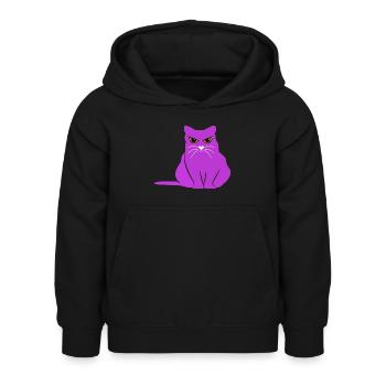 Fat CAT fetter Kater Galahad Story - Kinder Hoodie - Schwarz - Vorne - AI Model Kid Female (0cm)