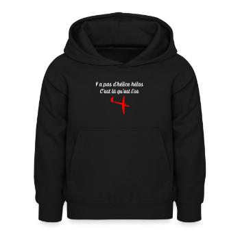 Y a pas d hélice hélas - Sweat à capuche Enfant - noir - Devant - AI Model Kid Female (0cm)
