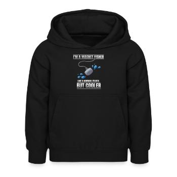 Je suis un pêcheur d’aimants - Sweat à capuche Enfant - noir - Devant - AI Model Kid Female (0cm)