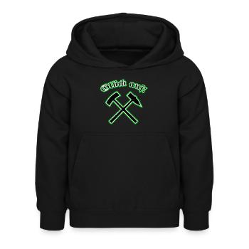 Glück auf - Kinder Hoodie - Schwarz - Vorne - AI Model Kid Female (0cm)