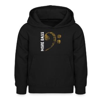 More bass please, big bass clef - Kids Hoodie - black - Front - AI Model Kid Female (0cm)