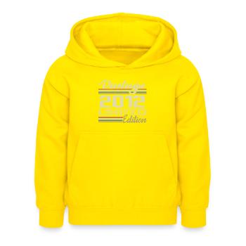 Anniversaire 12 Ans Millésime 2012 Cadeau 2012 - Sweat à capuche Enfant - jaune - Devant - AI Model Kid Female (0cm)