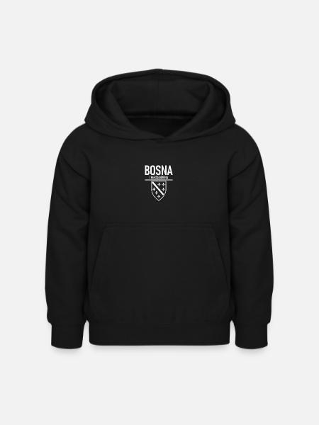 Bosna I Hercegovina Heimat Wappen - Kinder Hoodie - Schwarz