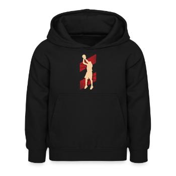 Joueurs de basket-ball - Sweat à capuche Enfant - noir - Devant - AI Model Kid Female (0cm)