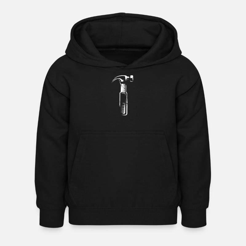 Hammer with Scratch Effect - Tools Artisans - Kids Hoodie - black