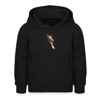 Dynamisches Eiskunstlaufen für einen - Kinder Hoodie - Schwarz - Vorne - AI Model Kid Female (0cm)