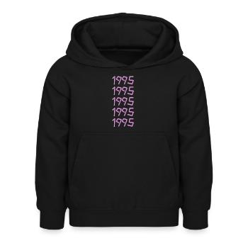 Jahrgang 1995 - Kinder Hoodie - Schwarz - Vorne - AI Model Kid Female (0cm)