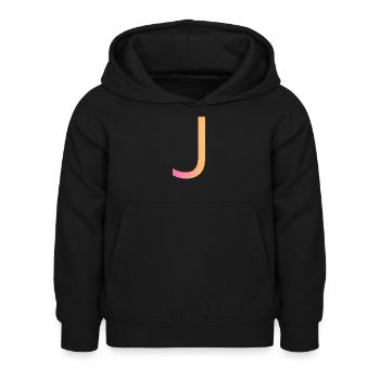 J - Kids Hoodie - black - Front - AI Model Kid Female (0cm)