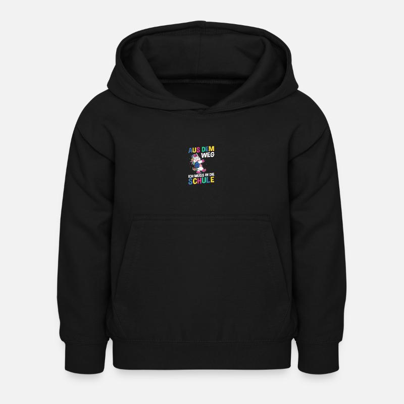 Kita Abgänger Schulanfang Schulkind Einhorn Einsch - Kinder Hoodie - Schwarz