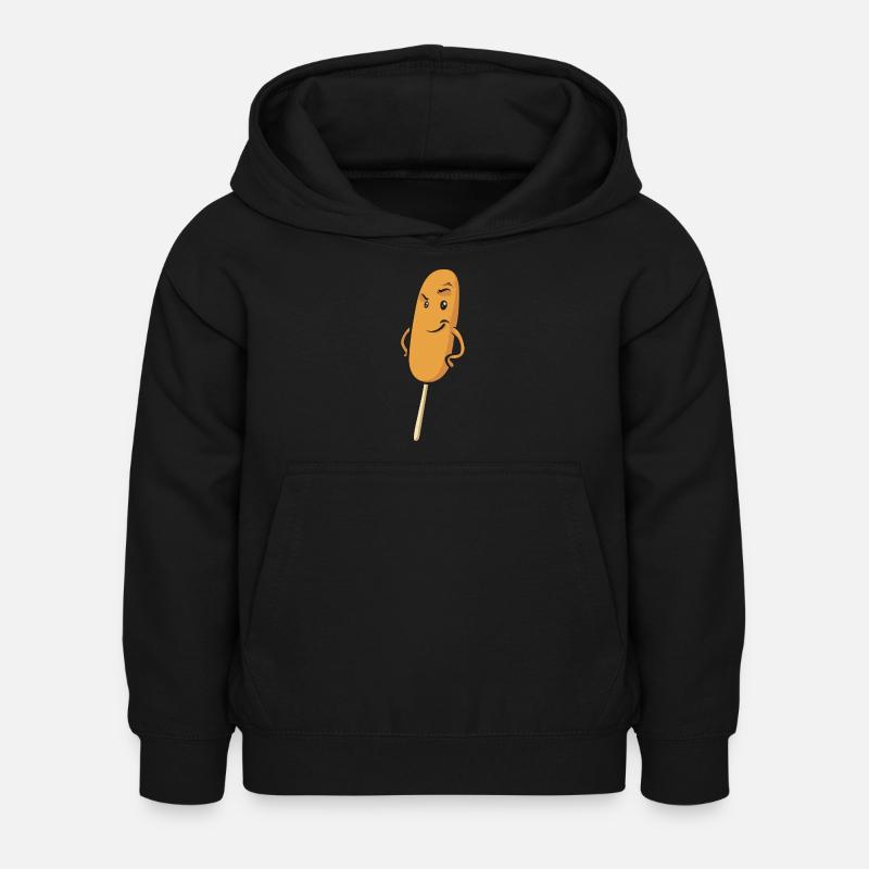 Corn Dog Corndog - Felpa con cappuccio per bambini - nero