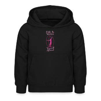 Rhönrad Turnen Sport Gymnastic Geschenk - Kinder Hoodie - Schwarz - Vorne - AI Model Kid Female (0cm)