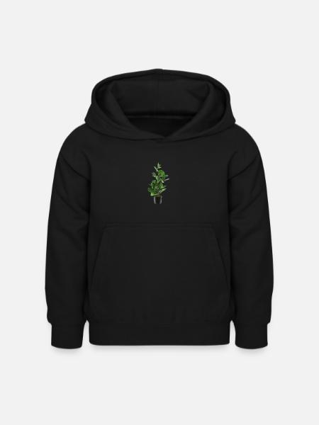 Zimmerpflanze - Kinder Hoodie - Schwarz