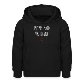 Jamais sans ma brune - Sweat à capuche Enfant - noir - Devant - AI Model Kid Female (0cm)