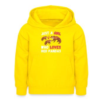 Cadeau de fille animale chinoise Panda rouge - Sweat à capuche Enfant - jaune - Devant - AI Model Kid Female (0cm)