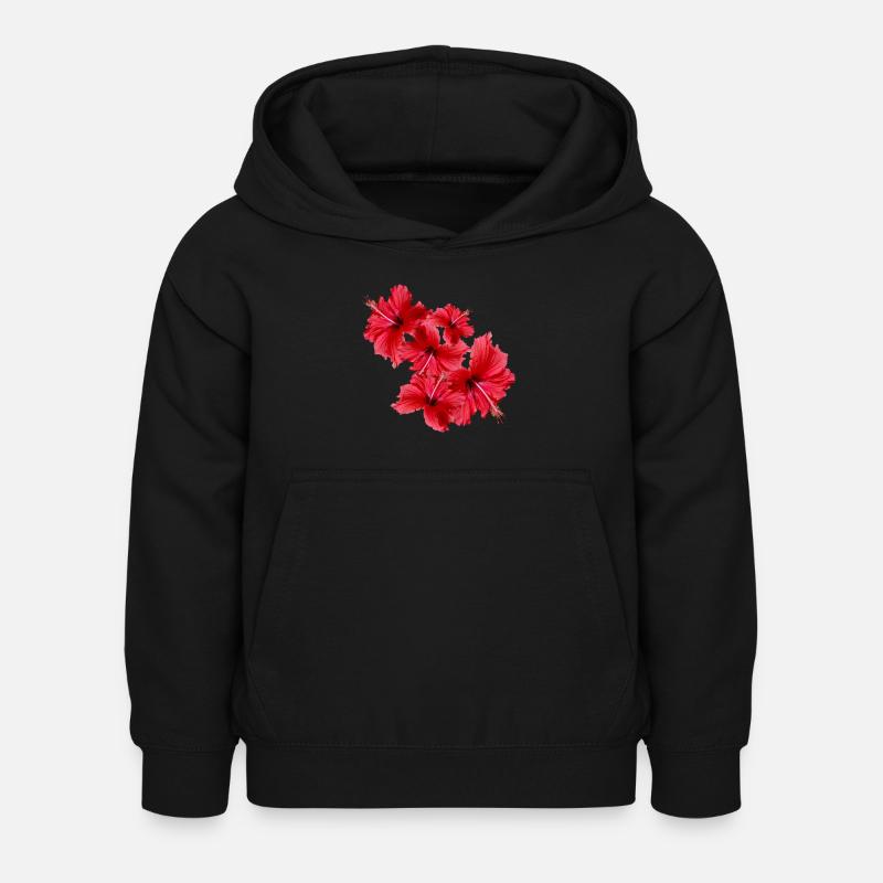 Hibiscus,Fleur,Lotus,Fleur ,Floral - Sweat à capuche Enfant - noir