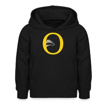 letter O - Kids Hoodie - black - Front - AI Model Kid Female (0cm)