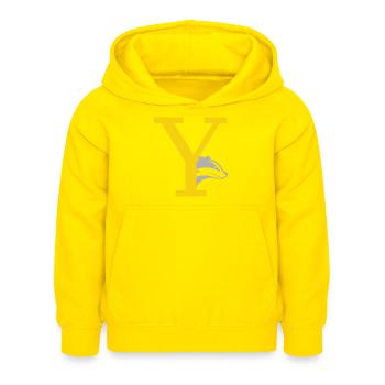 letter Y - Kids Hoodie - yellow - Front - AI Model Kid Female (0cm)