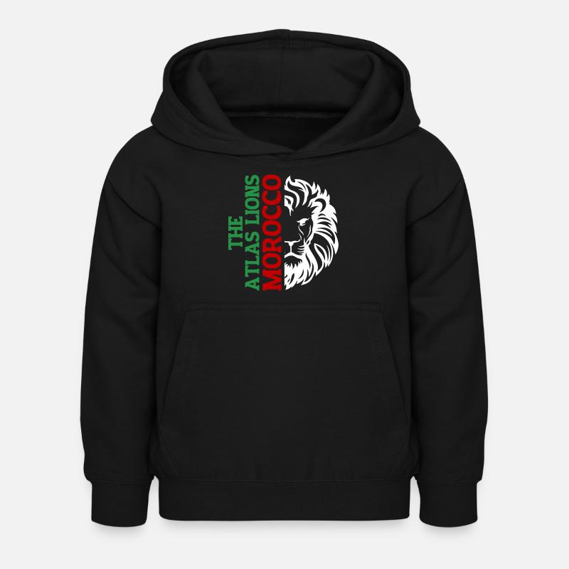 Typographie verticale du Maroc avec AtlasLion - Sweat à capuche Enfant - noir