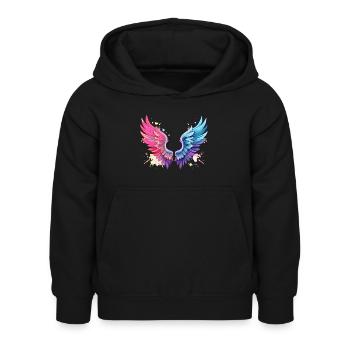 angelwings,engelsflügel,graffiti,malerei,bunt - Kinder Hoodie - Schwarz - Vorne - AI Model Kid Female (0cm)