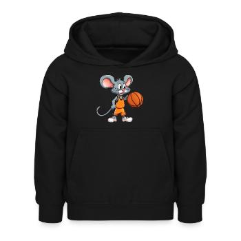 Basketball Maus - Kinder Hoodie - Schwarz - Vorne - AI Model Kid Female (0cm)