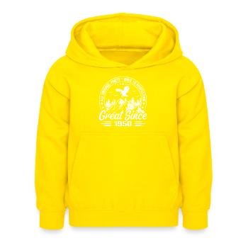 Vintage 1950er Vintage 1950er Jahre Geburtstagsgeschenk - Kinder Hoodie - Gelb - Vorne - AI Model Kid Female (0cm)