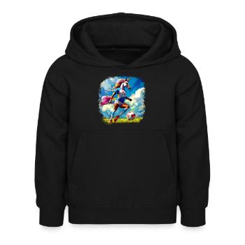 Licornes Football - Sweat à capuche Enfant - noir - Devant - AI Model Kid Female (0cm)