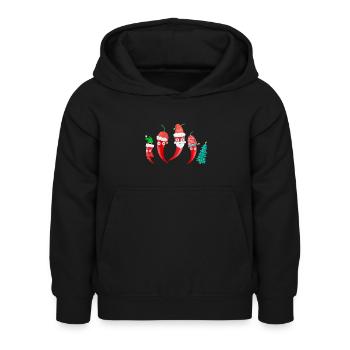 piment, piment famille, Noël, Noël - Sweat à capuche Enfant - noir - Devant - AI Model Kid Female (0cm)