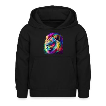 Lion Portrait - Kids Hoodie - black - Front - AI Model Kid Female (0cm)