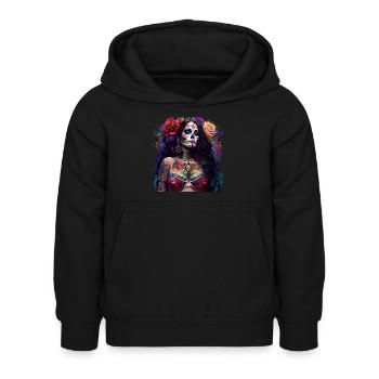 pretty dia de muertos - Kinder Hoodie - Schwarz - Vorne - AI Model Kid Female (0cm)
