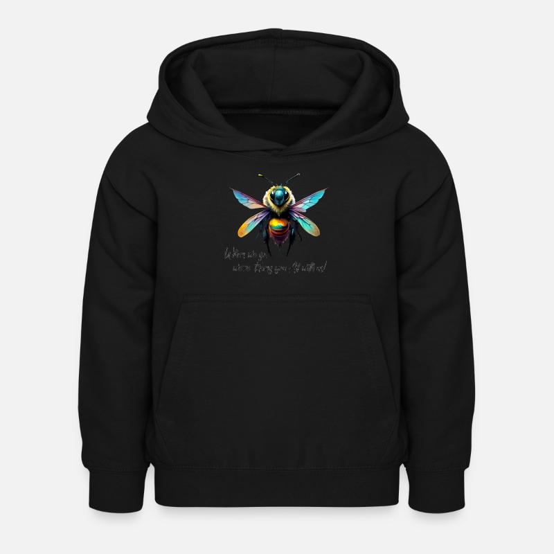 When we go - Kinder Hoodie - Schwarz