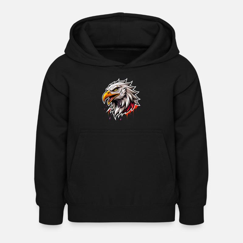eagle head - Kids Hoodie - black