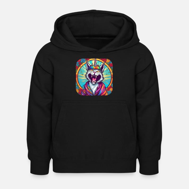 Chat licorne fou - Sweat à capuche Enfant - noir