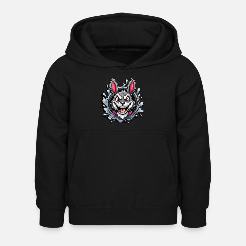 Crazy Easter Bunny - Kids Hoodie - black