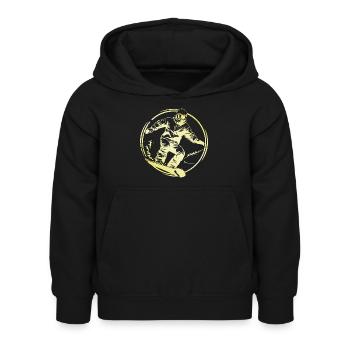 Snowboarding Man - Kids Hoodie - black - Front - AI Model Kid Female (0cm)