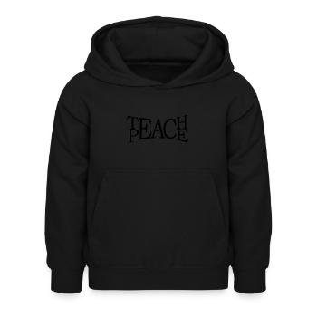 Enseigner la paix - Sweat à capuche Enfant - noir - Devant - AI Model Kid Female (0cm)