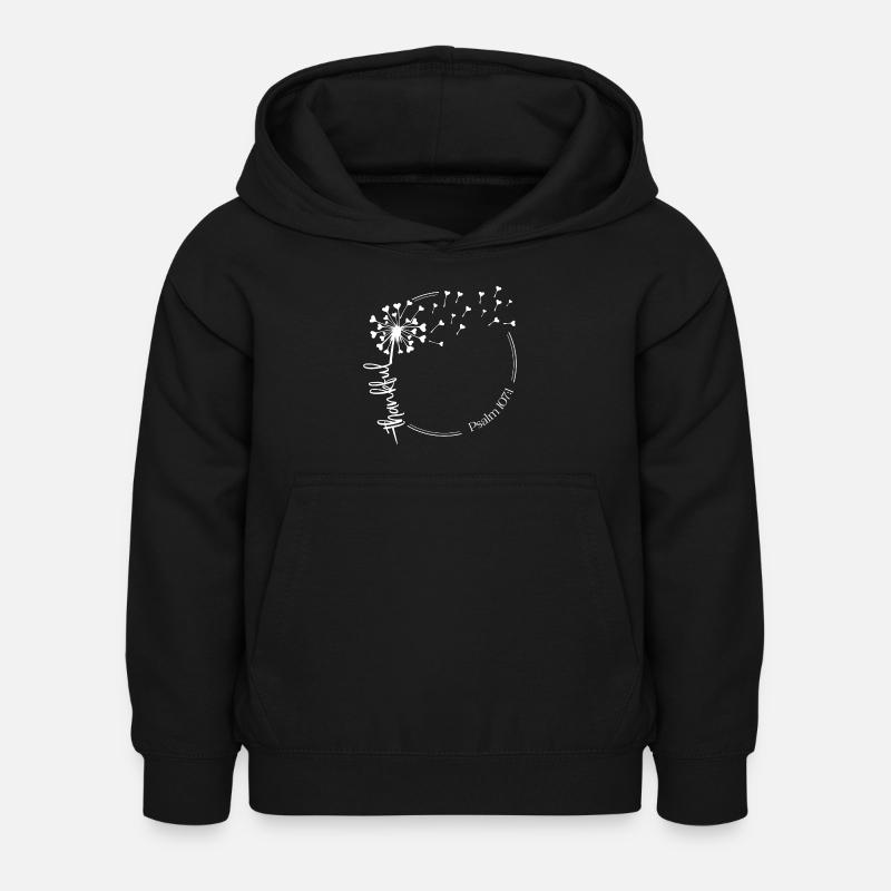 Christian Dandelion design reconnaissant Psaume 107:1 - Sweat à capuche Enfant - noir