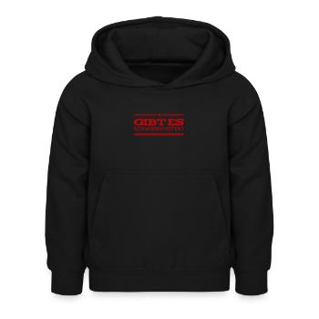 gibt es Schwierigkeiten? - Kinder Hoodie - Schwarz - Vorne - AI Model Kid Female (0cm)