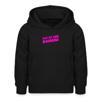 vor dir steht eine Warnung - Kinder Hoodie - Schwarz - Vorne - AI Model Kid Female (0cm)