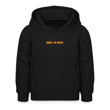 aber ja - Kinder Hoodie - Schwarz - Vorne - AI Model Kid Female (0cm)