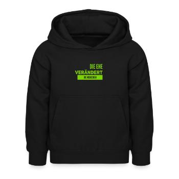 Veränderung durch Ehe - Kinder Hoodie - Schwarz - Vorne - AI Model Kid Female (0cm)