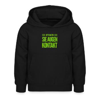 halte Augenkontakt - Kinder Hoodie - Schwarz - Vorne - AI Model Kid Female (0cm)