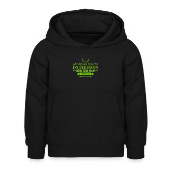 ich mag Minimalismus - Kinder Hoodie - Schwarz - Vorne - AI Model Kid Female (0cm)