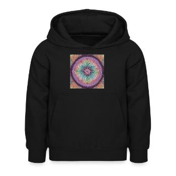 Muster pastell1 - Kinder Hoodie - Schwarz - Vorne - AI Model Kid Female (0cm)