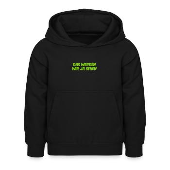 warten wir es ab - Kinder Hoodie - Schwarz - Vorne - AI Model Kid Female (0cm)