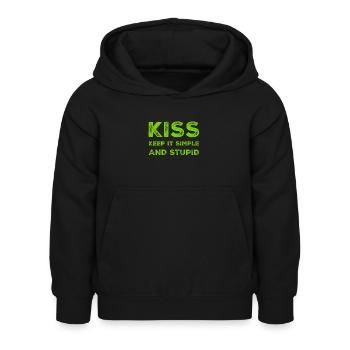 simple is awesome - Kids Hoodie - black - Front - AI Model Kid Female (0cm)