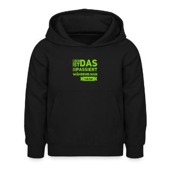 Faire des plans - Sweat à capuche Enfant - noir - Devant - AI Model Kid Female (0cm)